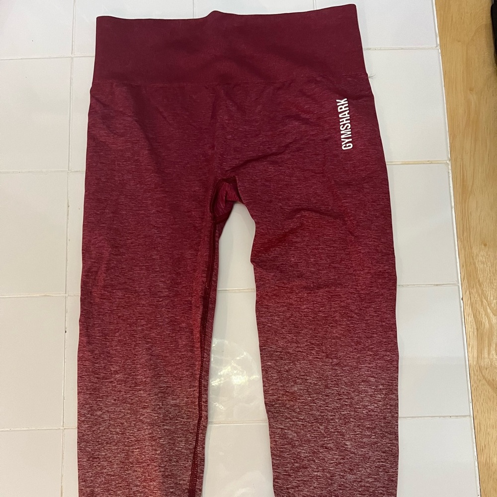 Gymshark maroon/ burgundy ombré leggings seamless